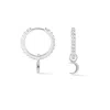 Dower & Hall Women's Dotty Moon Charm Huggie Hoops In Sterling Silver