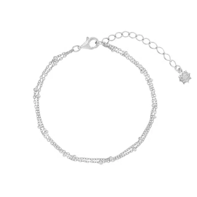 Dower & Hall Women's Double Row Dotty Chain Bracelet In Sterling Silver