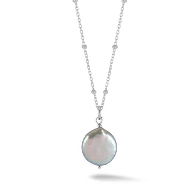 Dower & Hall Women's Dove Grey Biwa Pearl Pendant In Sterling Silver