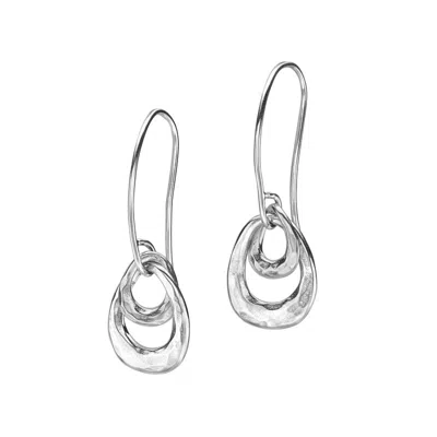 Dower & Hall Women's Entwined Open Double Oval Earrings In Silver In Metallic
