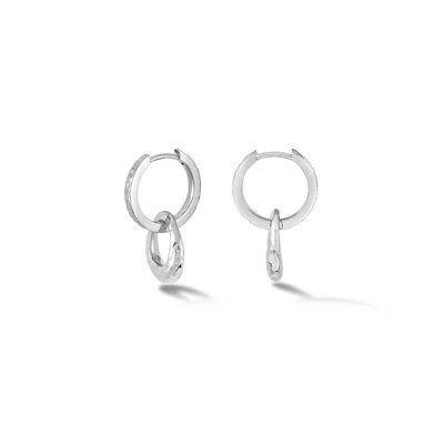 Dower & Hall Women's Entwined Oval & Huggie Drops In Silver In Metallic