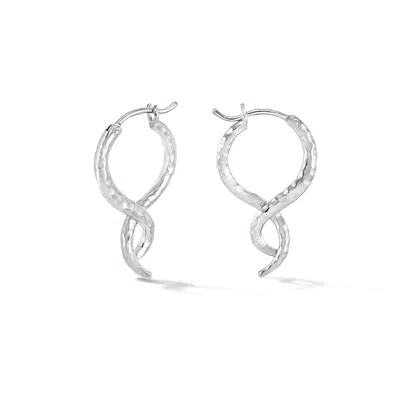 Dower & Hall Women's Entwined Small Double Twist Hoops In Silver