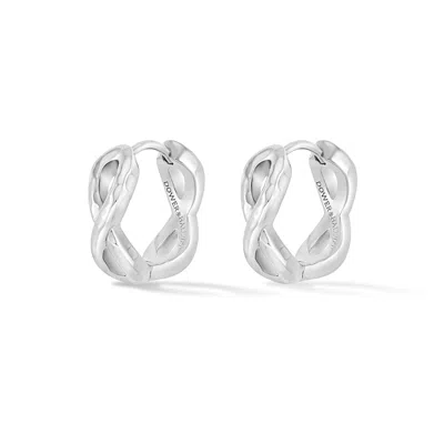 Dower & Hall Women's Entwined Small Infinity Huggie Hoops In Silver