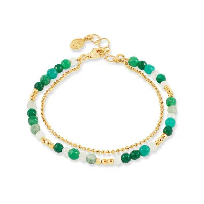 Dower & Hall Women's Evergreen Faceted Bead Orissa Bracelet In Gold Vermeil In Multi