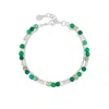 Dower & Hall Women's Evergreen Faceted Bead Orissa Bracelet In Sterling Silver In Green