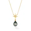 Dower & Hall Women's Fine Gold North Star Pendant With Tahitian Pearl In Gold