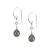 Dower & Hall Women's Fine White Gold & Diamond North Star Ear Drops With Tahitian Pearl In Metallic