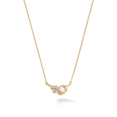 Dower & Hall Women's Fine Yellow Gold Stargazer Oval Morganite Pendant
