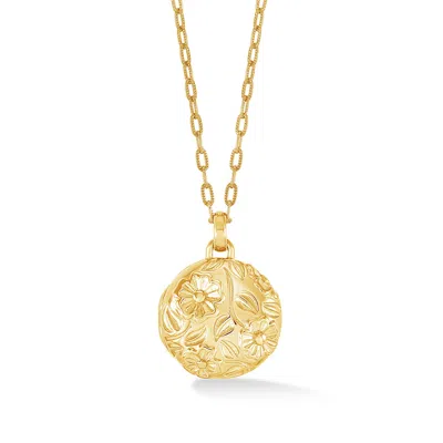 Dower & Hall Women's Forget Me Not Locket In Gold Vermeil