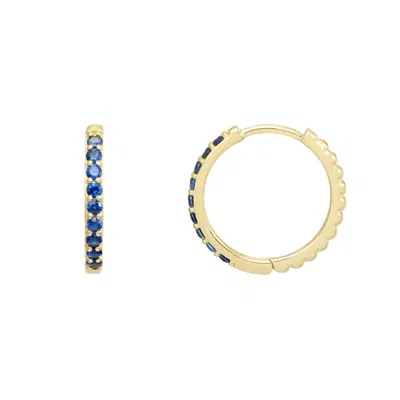 Dower & Hall Women's Gold 15mm Sapphire Lumiere Story Hoops In Vermeil In Gray
