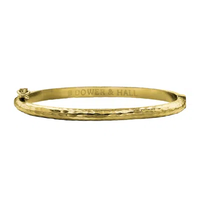 Dower & Hall Women's Gold 4.5mm Hinged Hammered Nomad Bangle In Vermeil