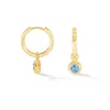 Dower & Hall Women's Gold / Blue Blue Topaz Hammered Huggie Hoops In Gold Vermeil In Gold