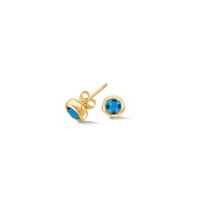 Dower & Hall Women's Gold / Blue Cobalt Blue Dewdrop Studs In Gold Vermeil In Multi