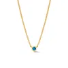 Dower & Hall Women's Gold / Blue Cobalt Blue Round Dewdrop Pendant In Gold Vermeil In Multi