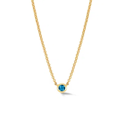 Dower & Hall Women's Gold / Blue Cobalt Blue Round Dewdrop Pendant In Gold Vermeil In Multi