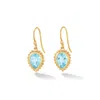 Dower & Hall Women's Gold / Blue Fine Yellow Gold Anemone Large Teardrop Earrings With Blue Topaz In Gold