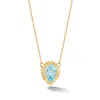 Dower & Hall Women's Gold / Blue Fine Yellow Gold Anemone Large Teardrop Pendant With Blue Topaz In Gold