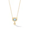 Dower & Hall Women's Gold / Blue Fine Yellow Gold Anemone Pendant With Blue Topaz & Diamond In Gold