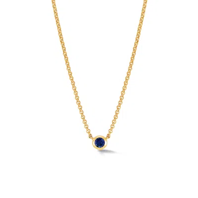 DOWER & HALL WOMEN'S GOLD BLUE SAPPHIRE ROUND DEWDROP PENDANT IN VERMEIL