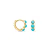 Dower & Hall Turquoise-embellished Huggie Hoops In Gold/blue