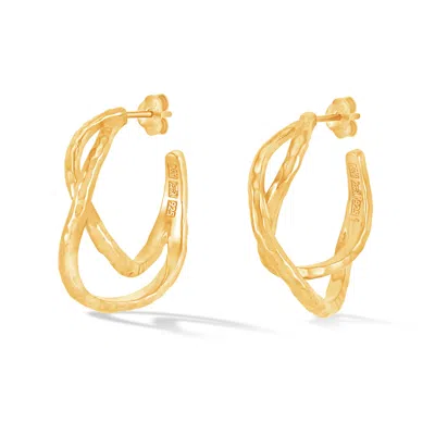 Dower & Hall Women's Gold Entwined Chunky Infinity Twist Hoops In Vermeil