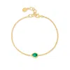 Dower & Hall Women's Gold / Green Green Garnet Pear Chain Bracelet In Gold Vermeil