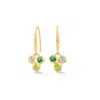 Dower & Hall Women's Gold / Green Greens Array Trio Drop Earrings In Gold Vermeil In Gold