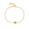 Dower & Hall Women's Gold / Green Peridot Octagon Chain Bracelet In Gold Vermeil In Gold