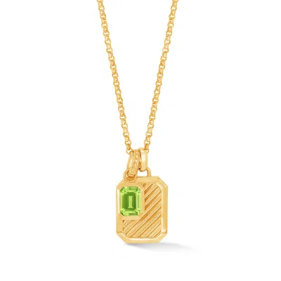 Dower & Hall Women's Gold / Green Peridot Octagon Humbug Necklace In Gold Vermeil
