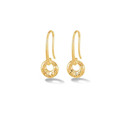 DOWER & HALL WOMEN'S GOLD HAMMERED BEAN DROP EARRINGS IN VERMEIL