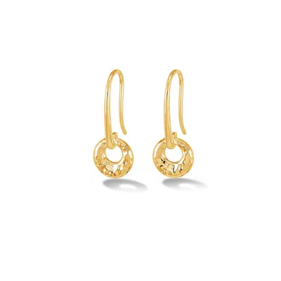 Dower & Hall Women's Gold Hammered Bean Drop Earrings In Vermeil