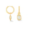 Dower & Hall Women's Gold Moonstone Dotty Huggie Hoops In Vermeil In Gold