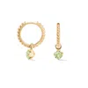 Dower & Hall Women's Gold Peridot Charm On Large Dotty Orissa Hoops In Vermeil In Gold