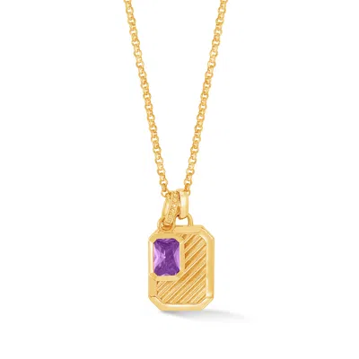Dower & Hall Women's Gold / Pink / Purple Amethyst Octagon Humbug Necklace In Gold Vermeil