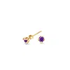 Dower & Hall Women's Gold / Pink / Purple Amethyst Orissa Studs In Gold Vermeil