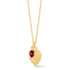 Dower & Hall Women's Gold / Red Red Garnet Twist Peardrop Necklace In Gold Vermeil