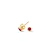 Dower & Hall Women's Gold / Red Ruby Dewdrop Studs In Gold Vermeil