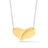 Dower & Hall Women's Gold / Silver Large Puff Heart Pendant In Two Tones