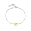 Dower & Hall Women's Gold / Silver Sculptural Heart Bracelet In Two Tones