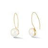 Dower & Hall Timeless 14mm Long White Pearl Earrings In Gold