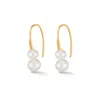 Dower & Hall Women's Gold White Freshwater Pearl Duo Earrings In Vermeil In Gold