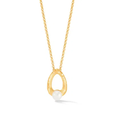 Dower & Hall Women's Gold Waterfall Pearl Droplet Pendant In Vermeil