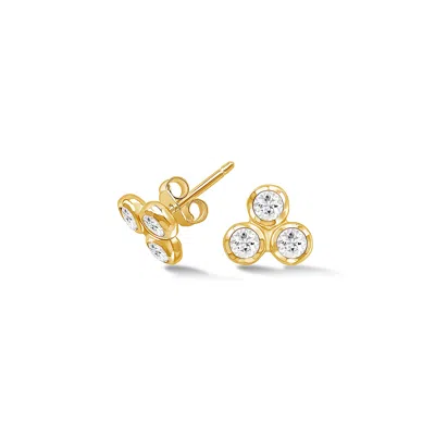 Dower & Hall Women's Gold White Topaz Array Trio Studs In Vermeil