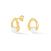 Dower & Hall Women's Gold / White Waterfall Pearl Droplet Studs In Vermeil