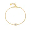 Dower & Hall Women's Gold / White White Topaz Pear Chain Bracelet In Gold Vermeil In Gold