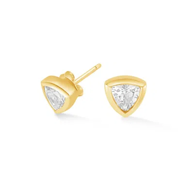 Dower & Hall Women's Gold / White White Topaz Trillion Tutti Frutti Studs In Gold Vermeil