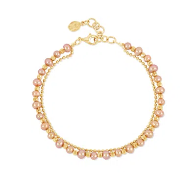Dower & Hall Women's Golden Freshwater Timeless Pearl Bracelet In Gold Vermeil