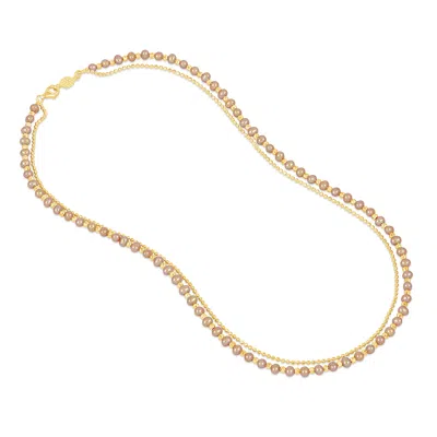 Dower & Hall Women's Golden Freshwater Timeless Pearl Necklace In Gold Vermeil