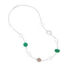 Dower & Hall Women's Green Gemstone & Baroque Pearl Pebble Necklace In Silver In Multi
