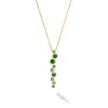 Dower & Hall Women's Green / Gold Solid Gold & Green Emerald Long Cascade Pendant In Brown